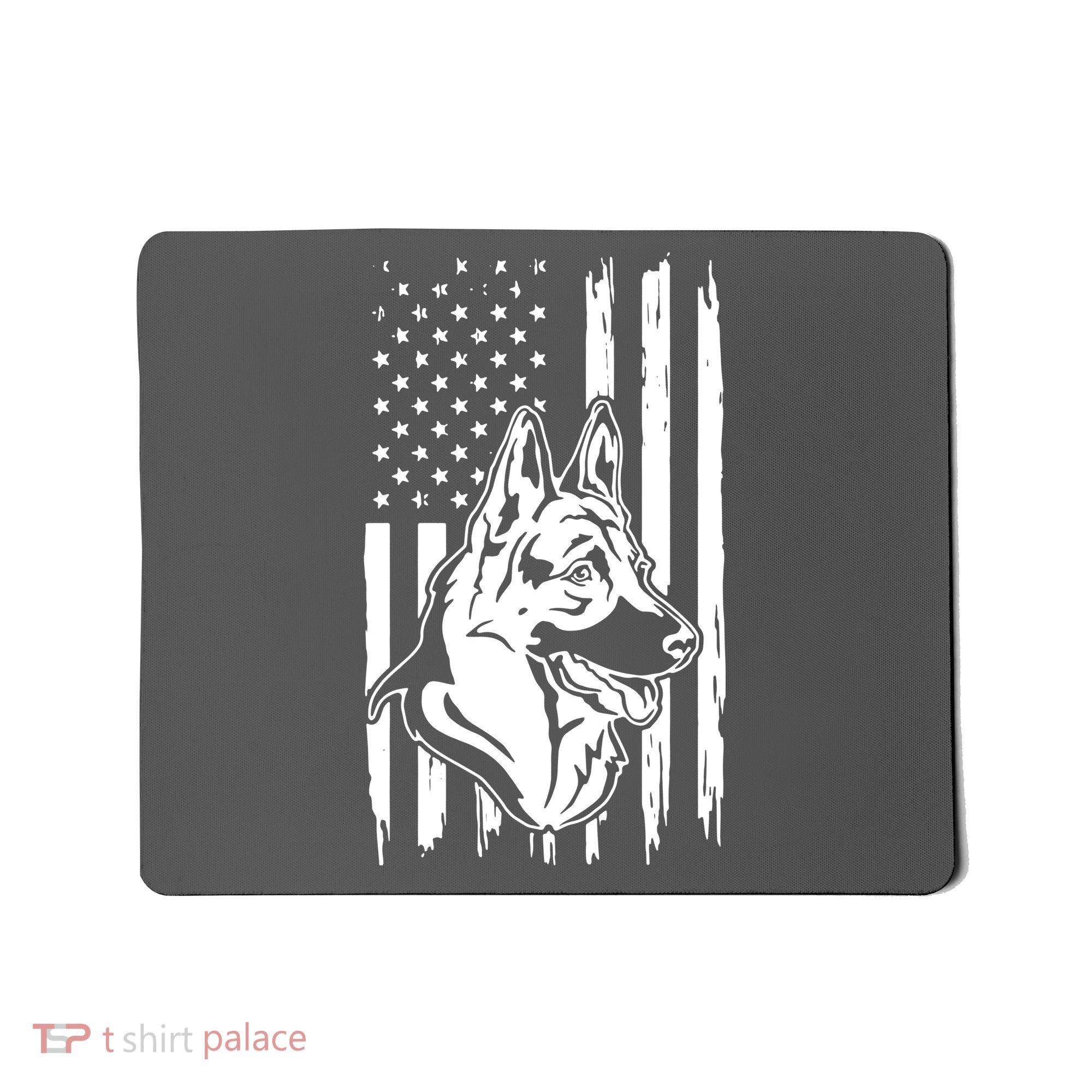 German Shepherd American Flag Pets Animals K9s Service Dogs Mousepad