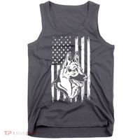 German Shepherd American Flag Pets Animals K9s Service Dogs Tank Top thumb 0