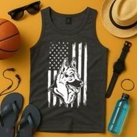 German Shepherd American Flag Pets Animals K9s Service Dogs Tank Top thumb 4
