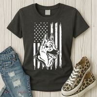 German Shepherd American Flag Pets Animals K9s Service Dogs Women's T-Shirt thumb 3
