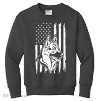 German Shepherd American Flag Pets Animals K9s Service Dogs Kids Sweatshirt thumb 0