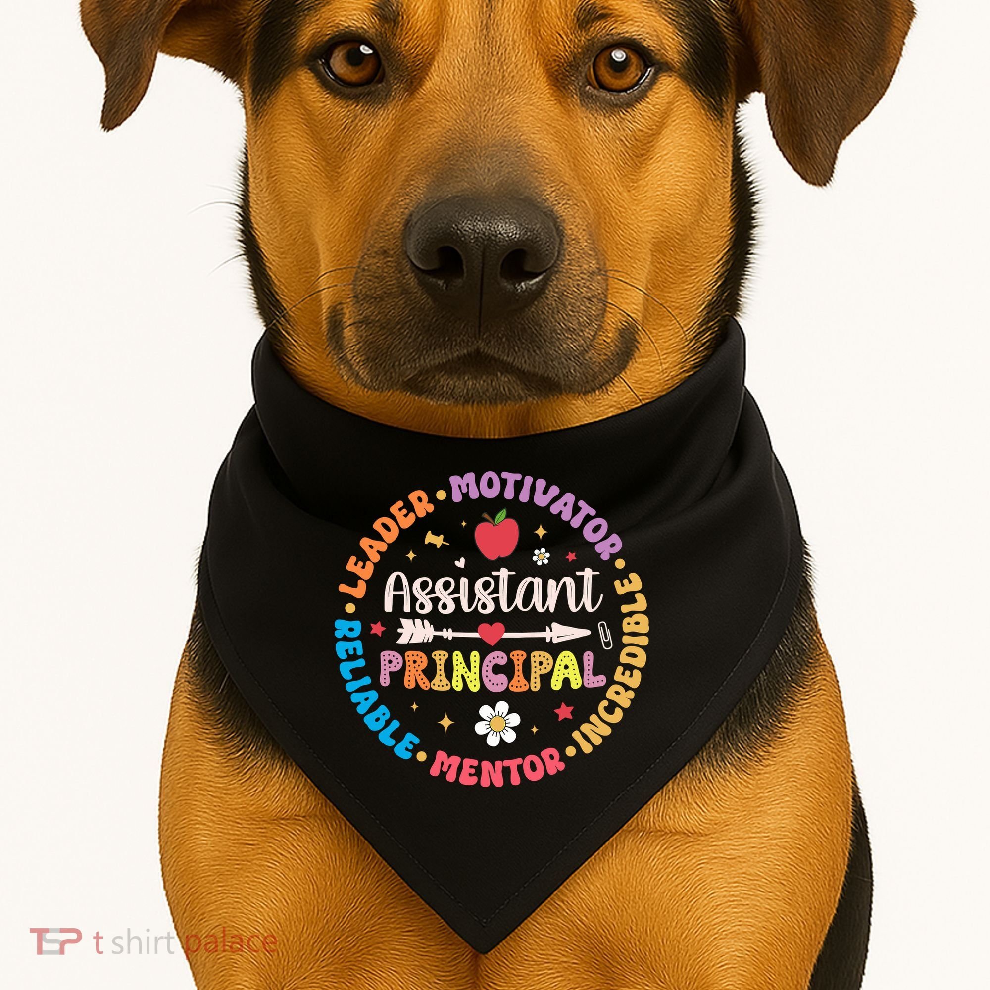 Groovy School Assistant Principal Teacher Appreciation USA-Made Doggie Bandana