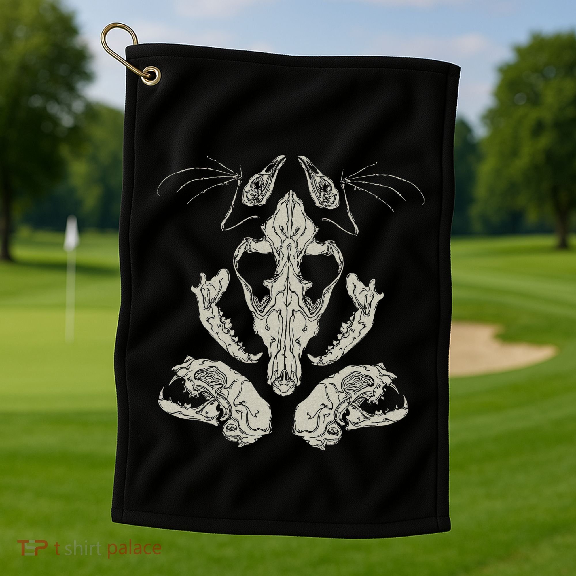 Goth Skulls & Bones Vulture Culture Taxidermy Gothic Golf Towel