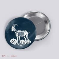Goat Skeleton Birthday Halloweens Wo Button thumb 0