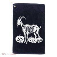 Goat Skeleton Birthday Halloweens Wo Golf Towel thumb 0