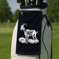 Goat Skeleton Birthday Halloweens Wo Golf Towel thumb 2