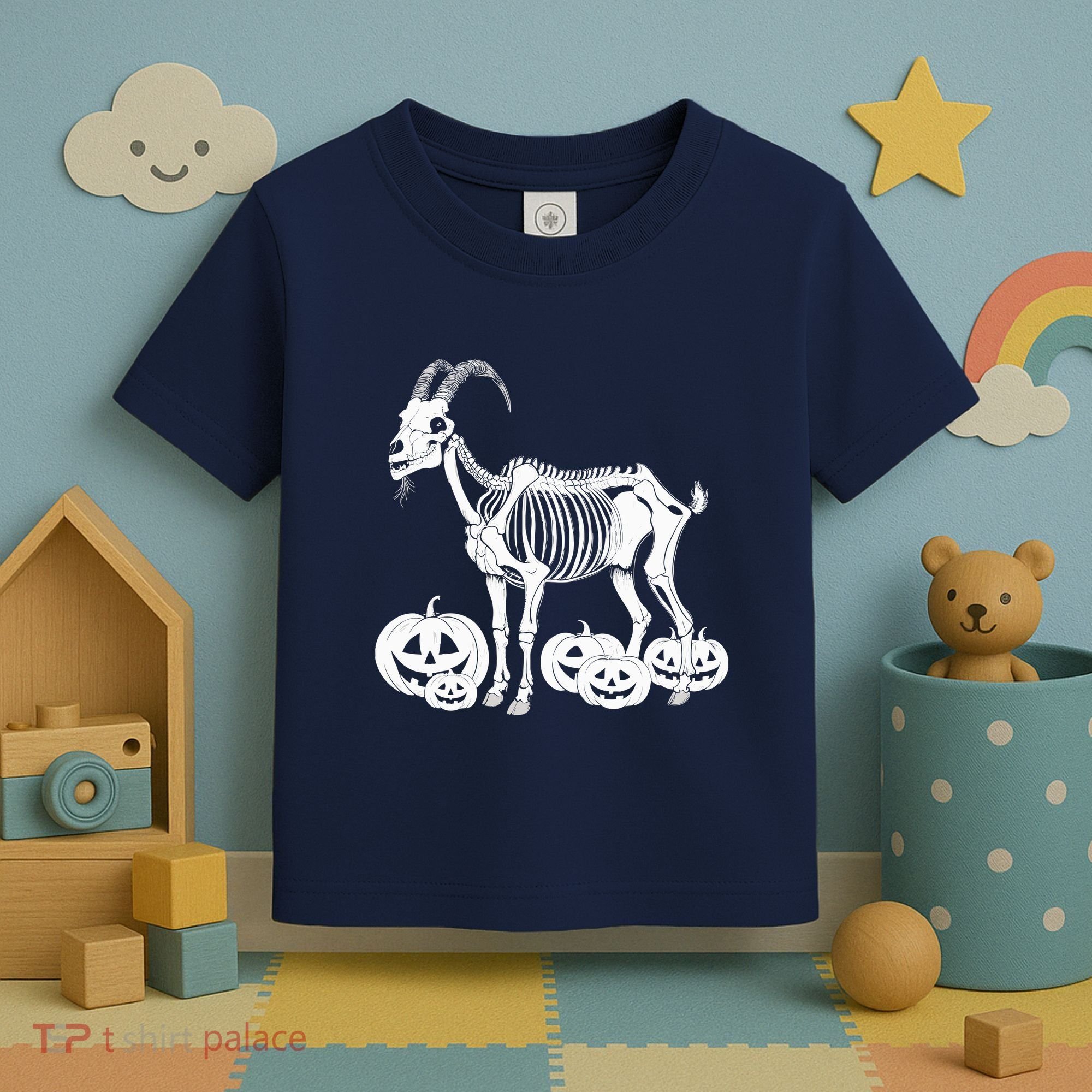 Goat Skeleton Birthday Halloweens Wo Toddler T-Shirt