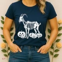 Goat Skeleton Birthday Halloweens Wo Women's T-Shirt thumb 2