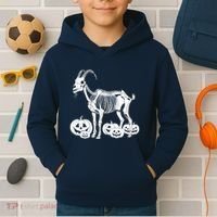 Goat Skeleton Birthday Halloweens Wo Kids Hoodie thumb 2