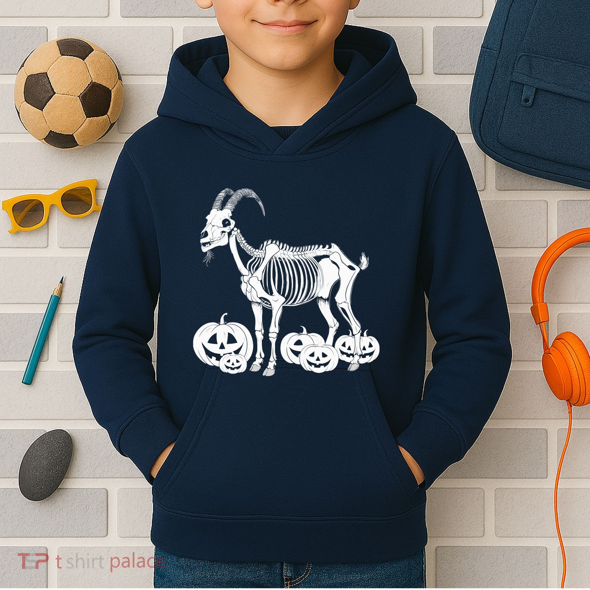 Goat Skeleton Birthday Halloweens Wo Kids Hoodie