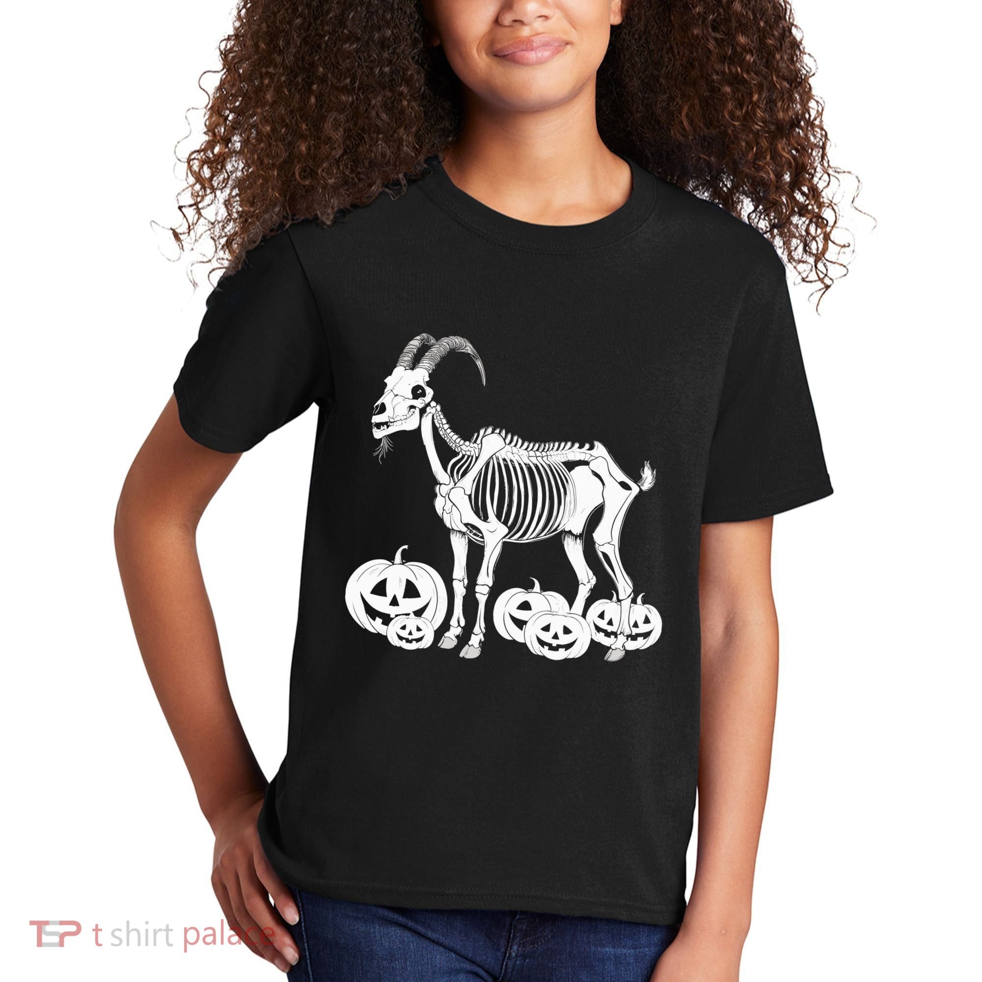 Goat Skeleton Birthday Halloweens Wo Kids T-Shirt