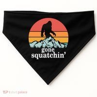 Gone Squatchin Bigfoot Mountain Retro Style Gift USA-Made Doggie Bandana thumb 0