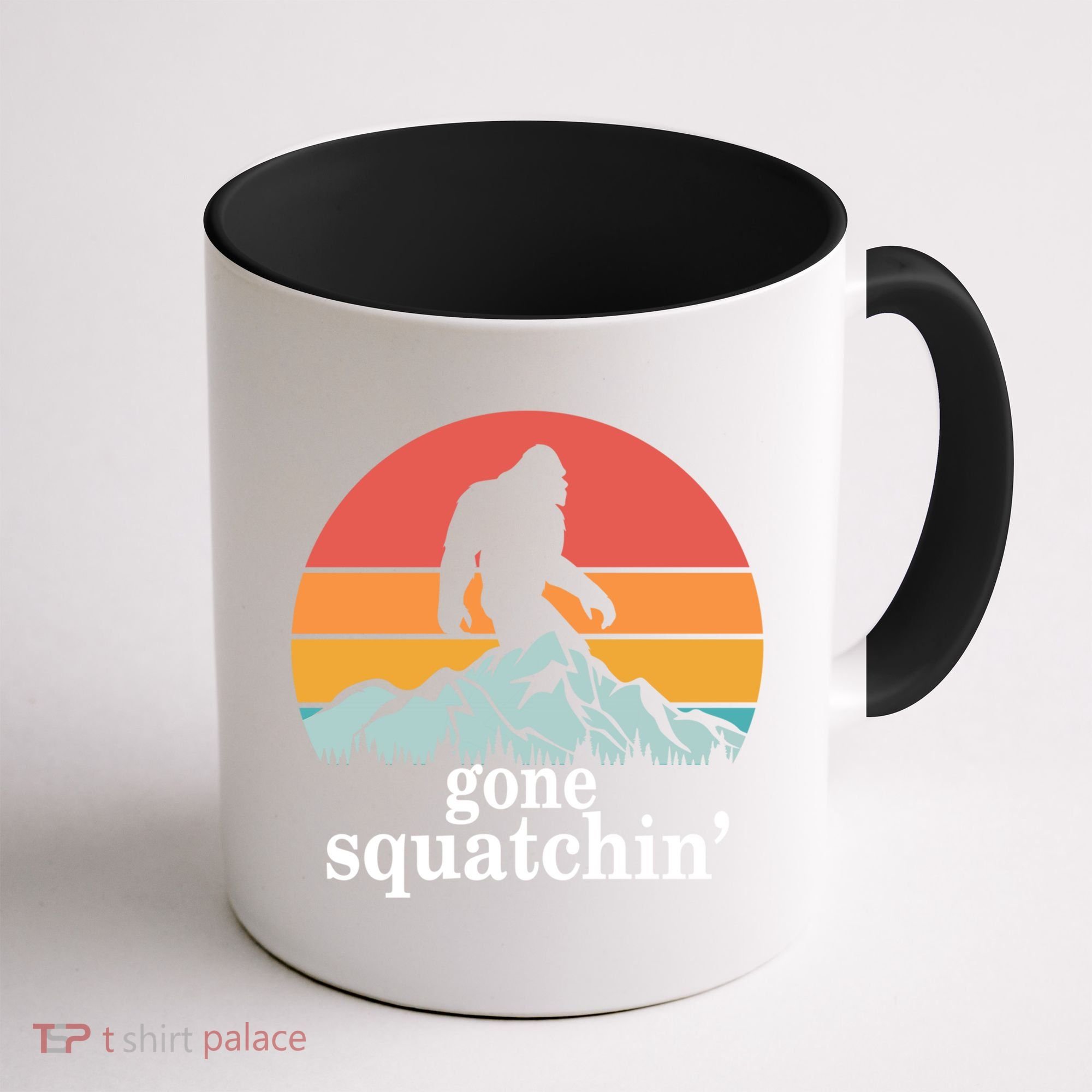 Gone Squatchin Bigfoot Mountain Retro Style Gift Coffee Mug
