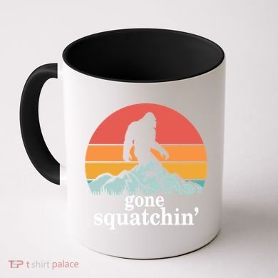 Gone Squatchin Bigfoot Mountain Retro Style Gift Coffee Mug