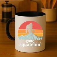 Gone Squatchin Bigfoot Mountain Retro Style Gift Coffee Mug thumb 4