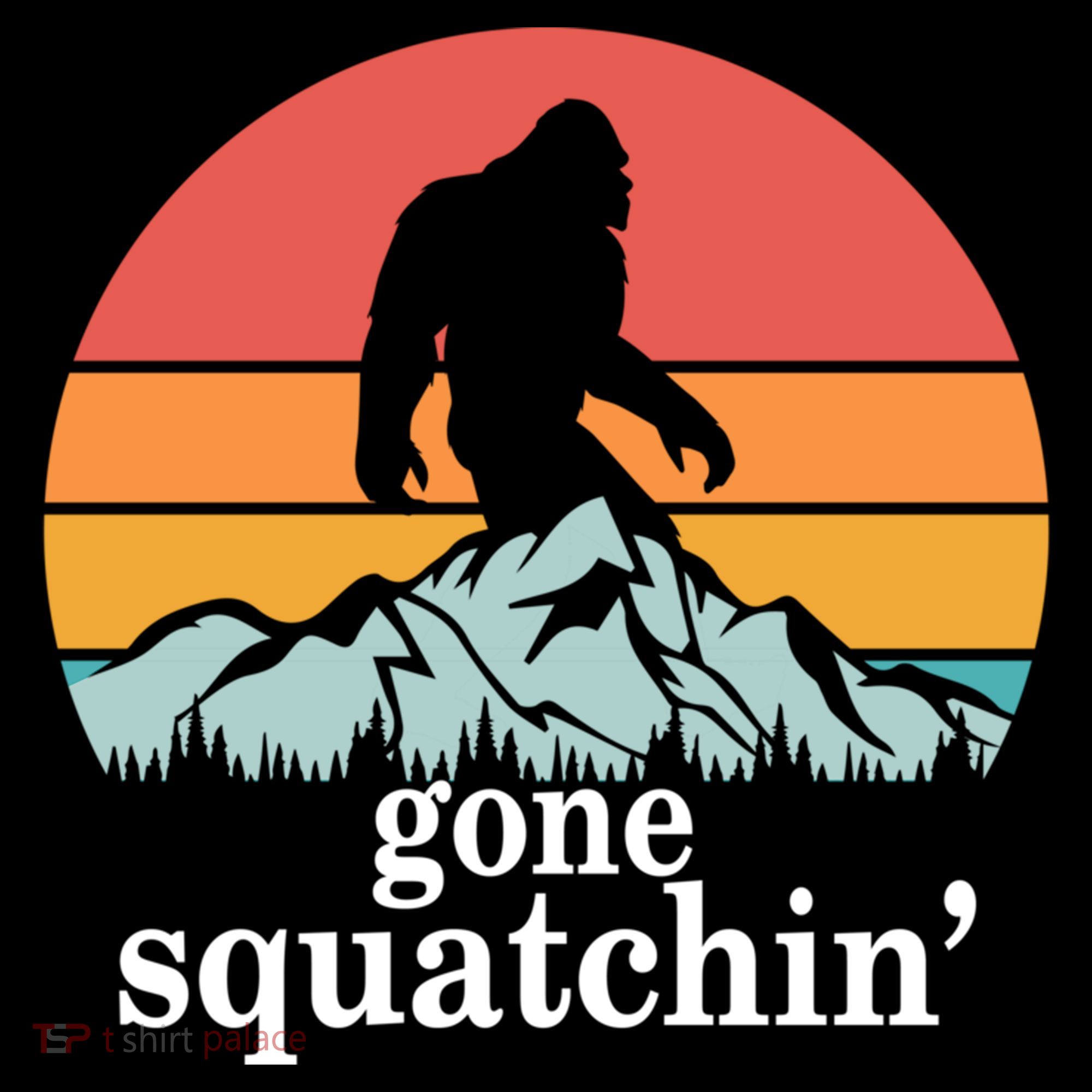 Gone Squatchin Bigfoot Mountain Retro Style Gift Women's Hoodie