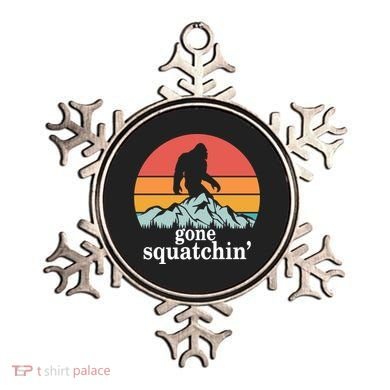 Gone Squatchin Bigfoot Mountain Retro Style Gift Ornament