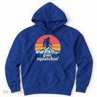 Gone Squatchin Bigfoot Mountain Retro Style Gift Hoodie thumb 0