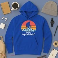 Gone Squatchin Bigfoot Mountain Retro Style Gift Hoodie thumb 3
