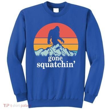 Gone Squatchin Bigfoot Mountain Retro Style Gift Sweatshirt