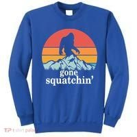 Gone Squatchin Bigfoot Mountain Retro Style Gift Sweatshirt thumb 0