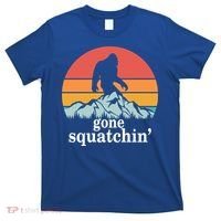 Gone Squatchin Bigfoot Mountain Retro Style Gift T-Shirt thumb 0