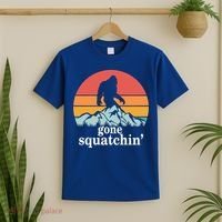 Gone Squatchin Bigfoot Mountain Retro Style Gift T-Shirt thumb 2
