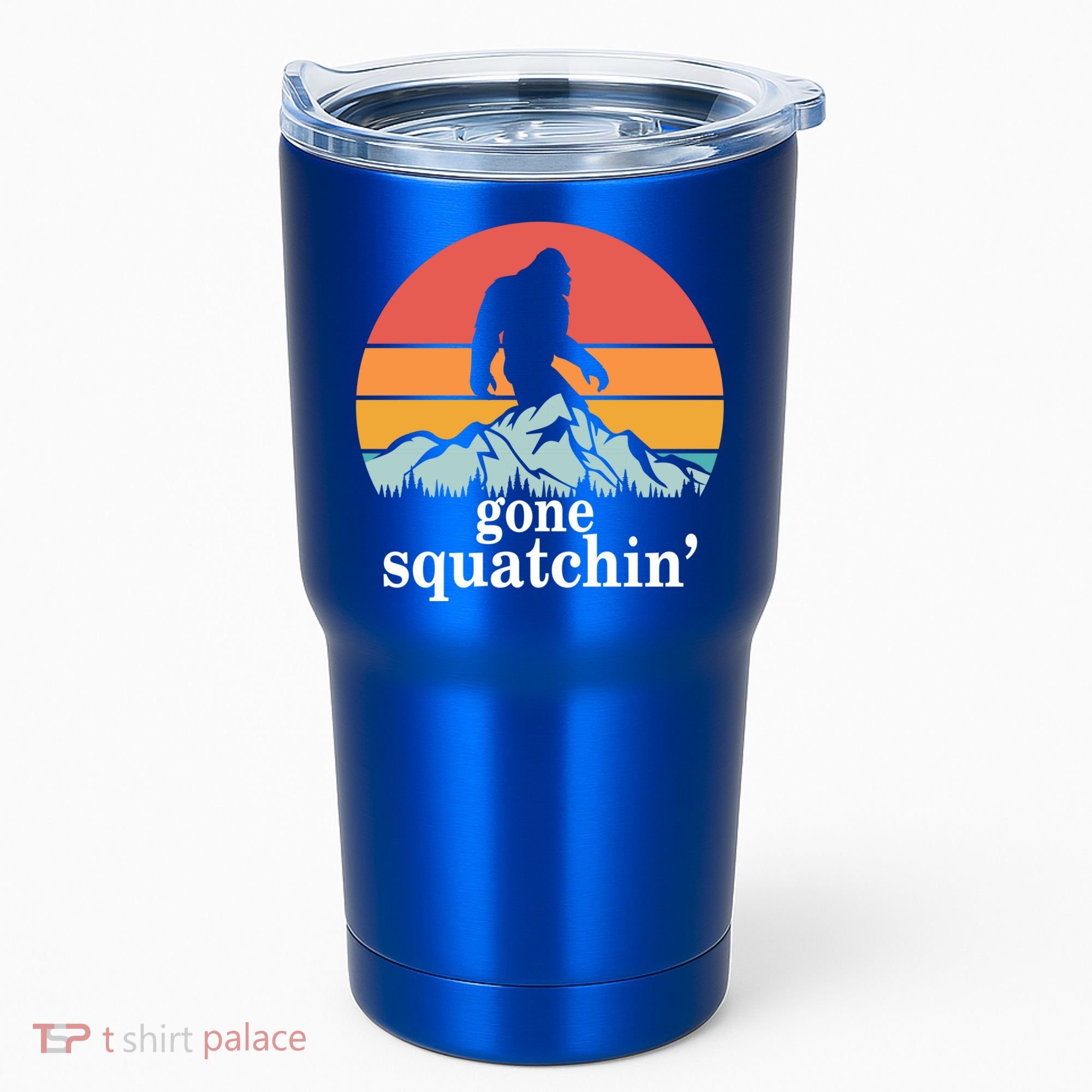 Gone Squatchin Bigfoot Mountain Retro Style Gift Tumbler