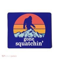 Gone Squatchin Bigfoot Mountain Retro Style Gift Mousepad thumb 0