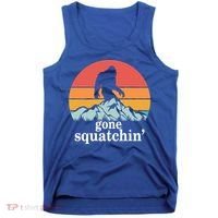 Gone Squatchin Bigfoot Mountain Retro Style Gift Tank Top thumb 0