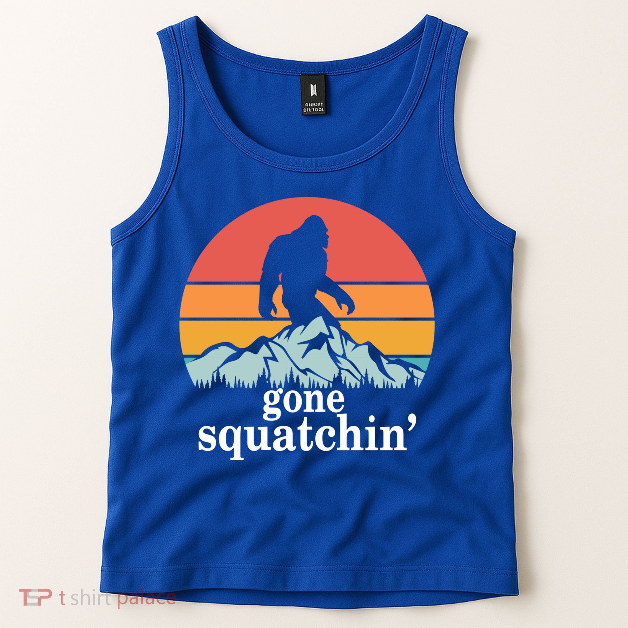 Gone Squatchin Bigfoot Mountain Retro Style Gift Tank Top
