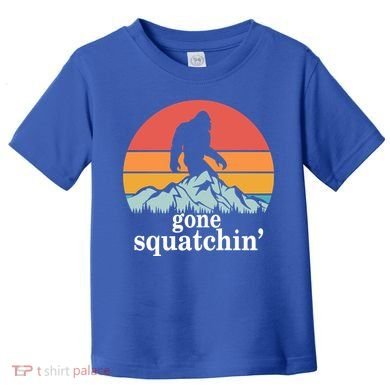 Gone Squatchin Bigfoot Mountain Retro Style Gift Toddler T-Shirt