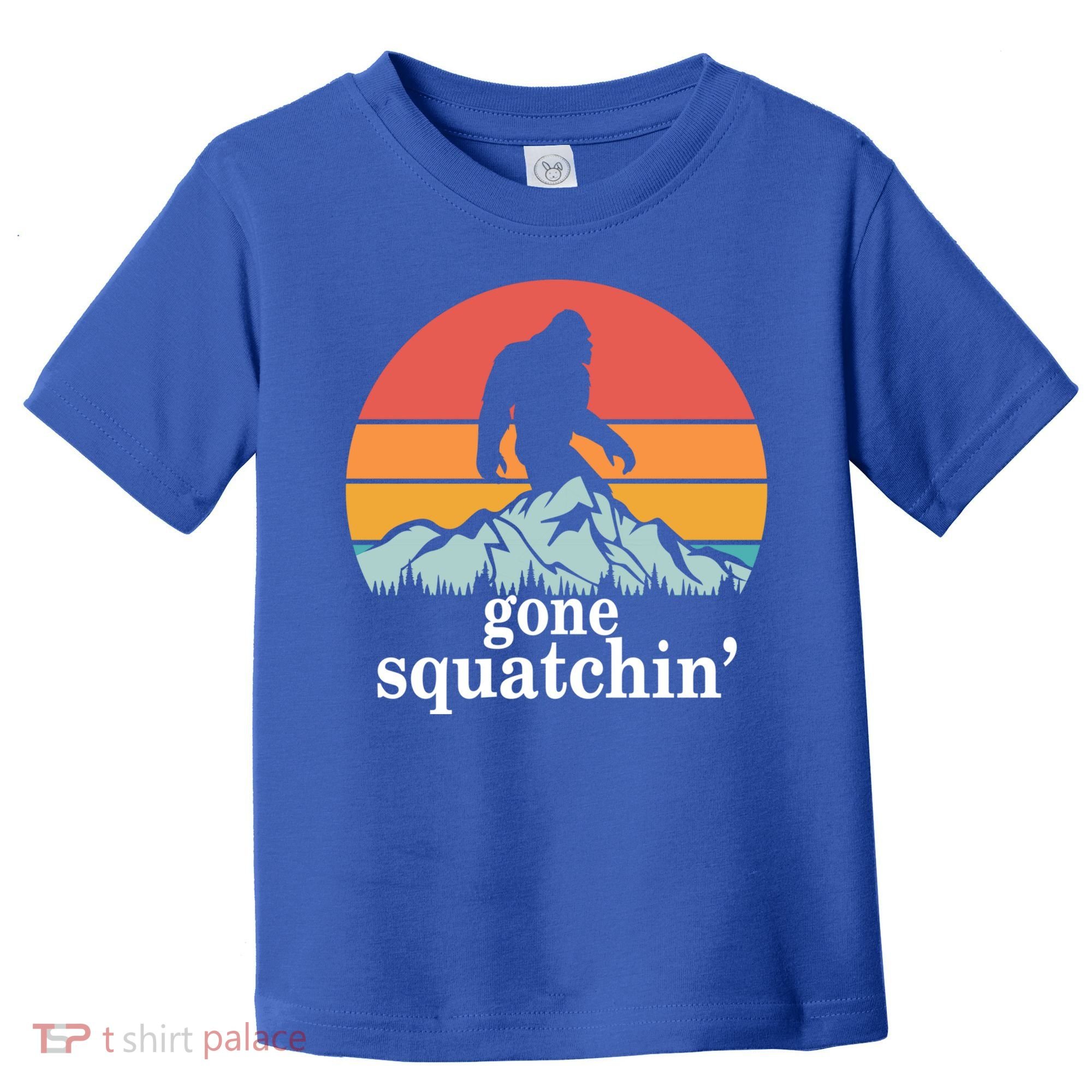 Gone Squatchin Bigfoot Mountain Retro Style Gift Toddler T-Shirt