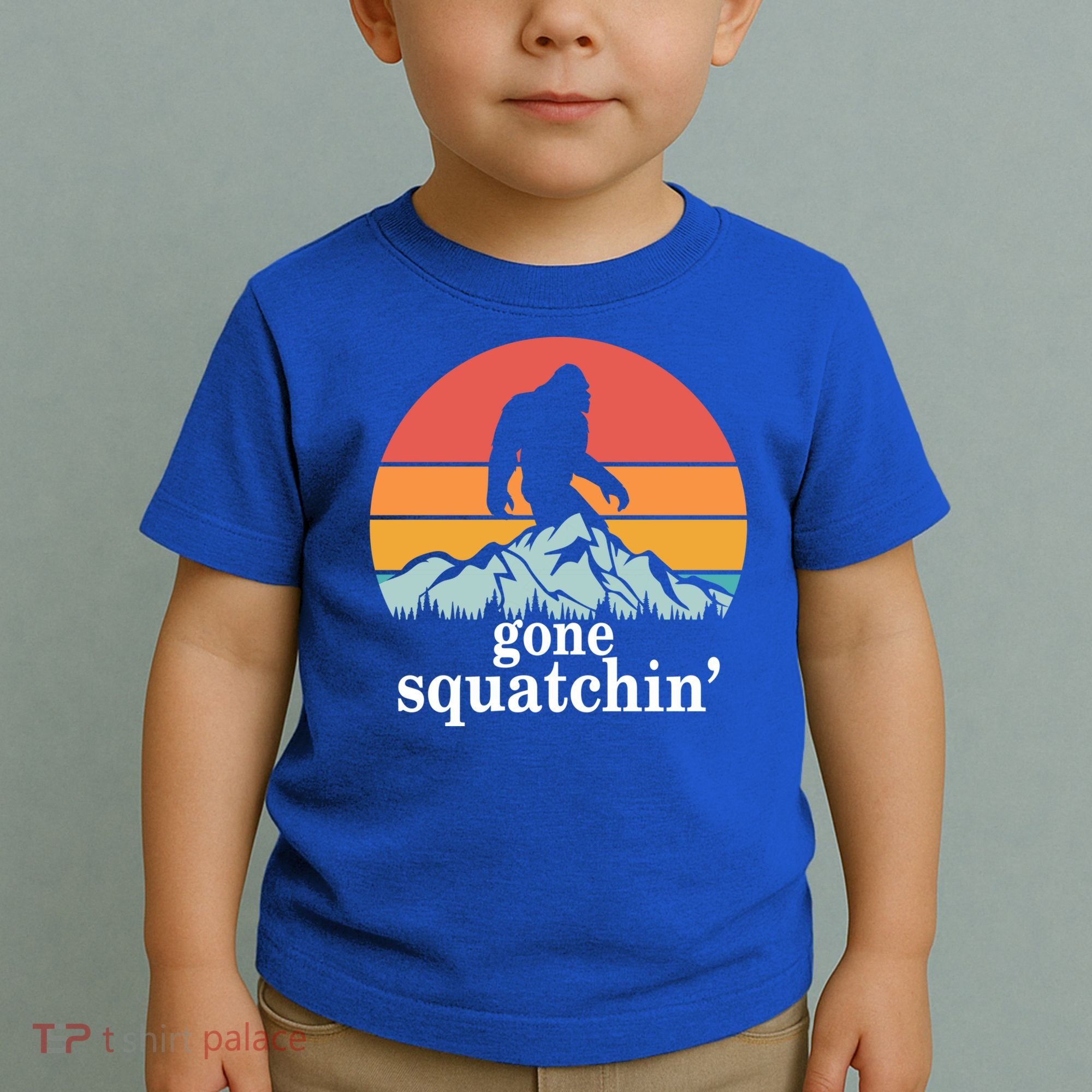 Gone Squatchin Bigfoot Mountain Retro Style Gift Toddler T-Shirt