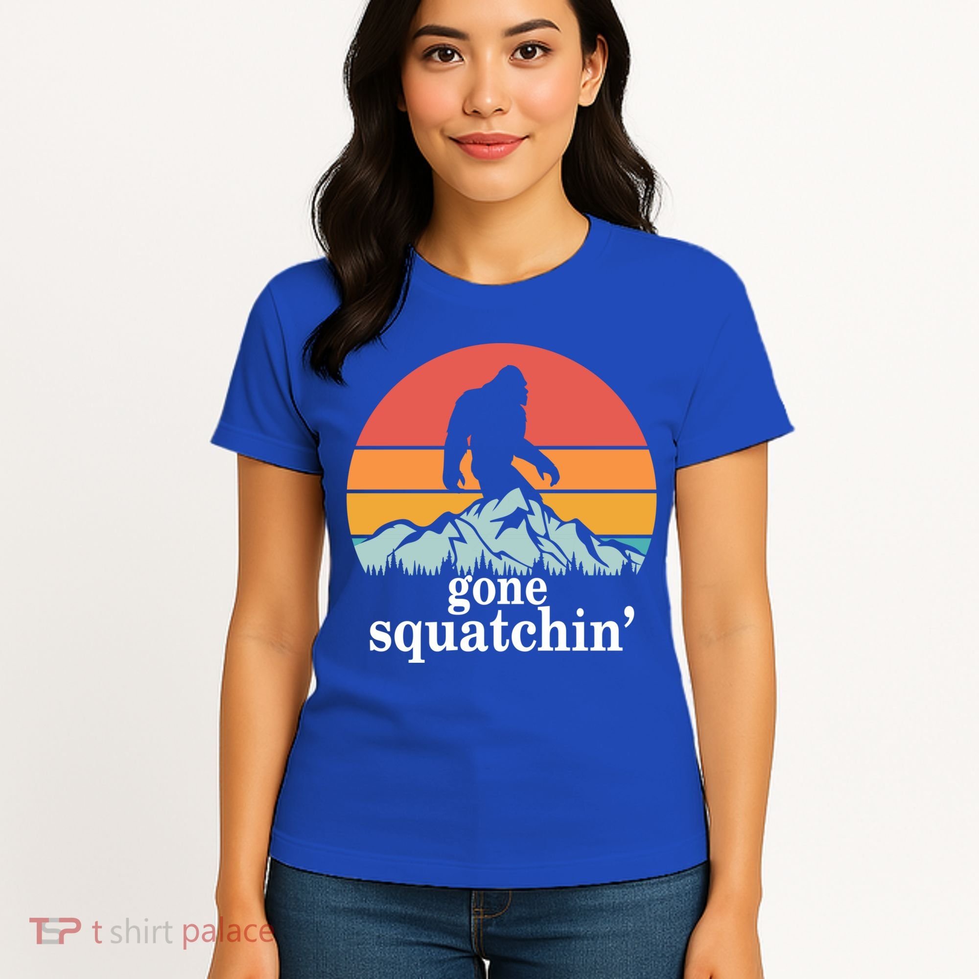 Gone Squatchin Bigfoot Mountain Retro Style Gift Women's T-Shirt