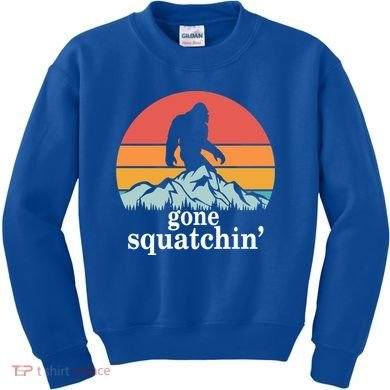 Gone Squatchin Bigfoot Mountain Retro Style Gift Kids Sweatshirt