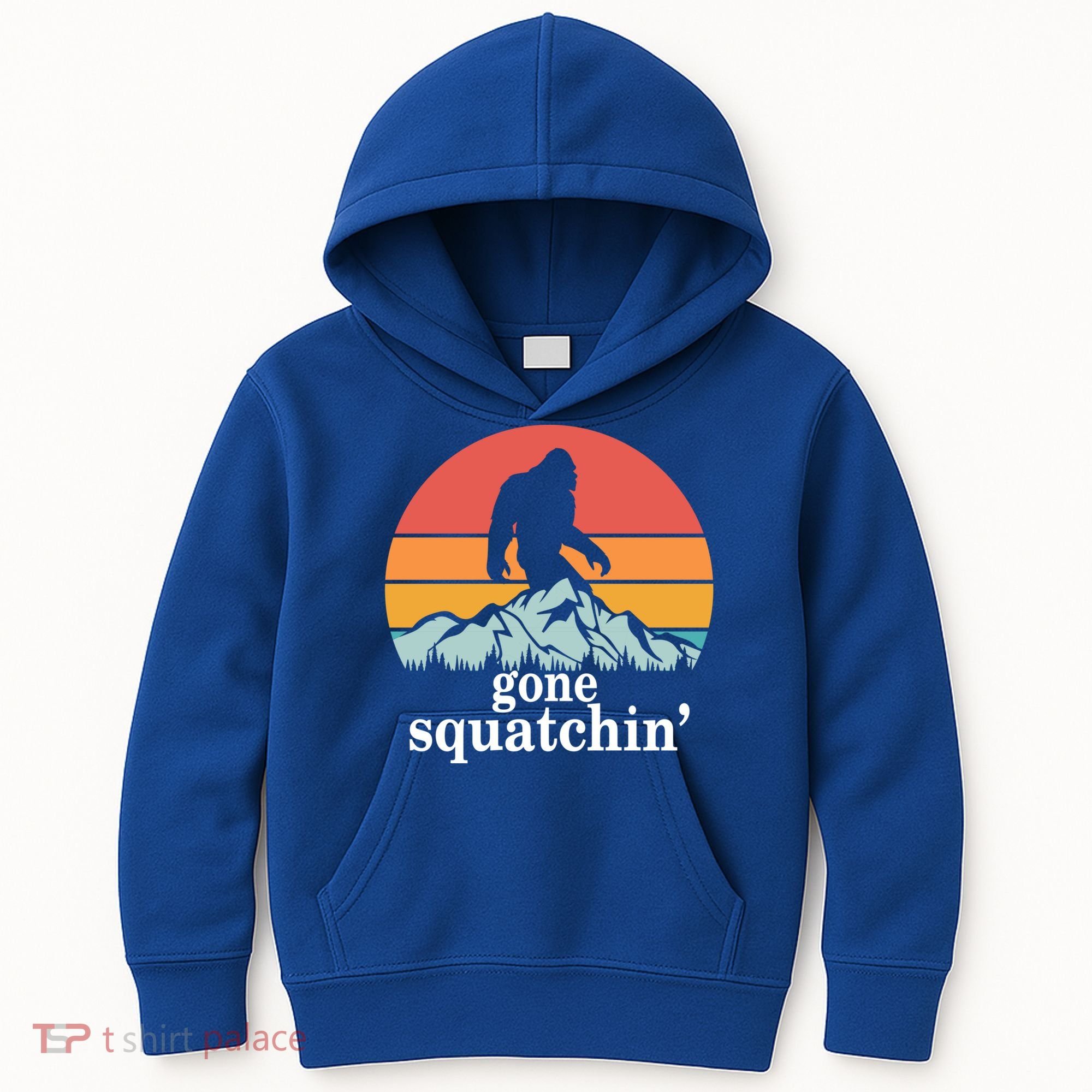 Gone Squatchin Bigfoot Mountain Retro Style Gift Kids Hoodie