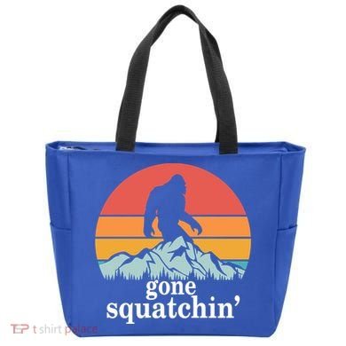 Gone Squatchin Bigfoot Mountain Retro Style Gift Tote Bag