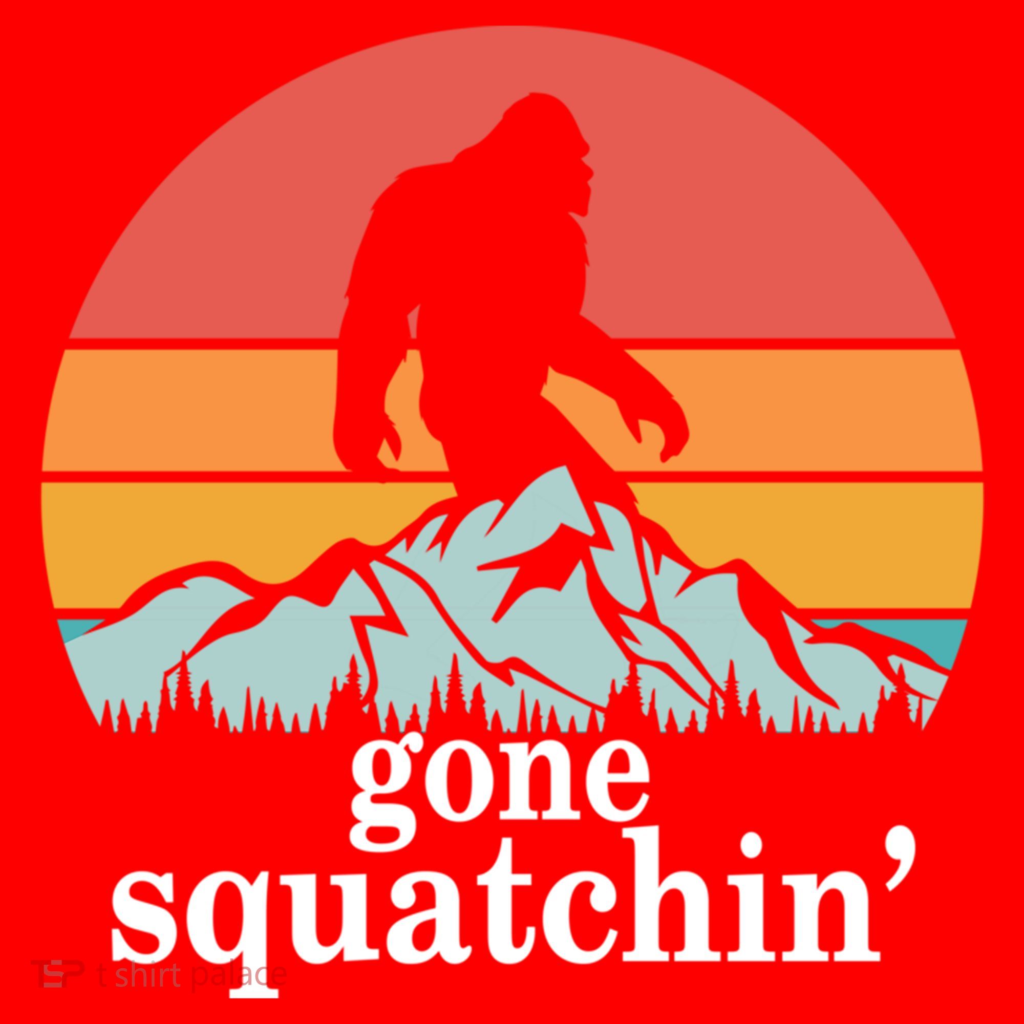 Gone Squatchin Bigfoot Mountain Retro Style Gift Santa Hat