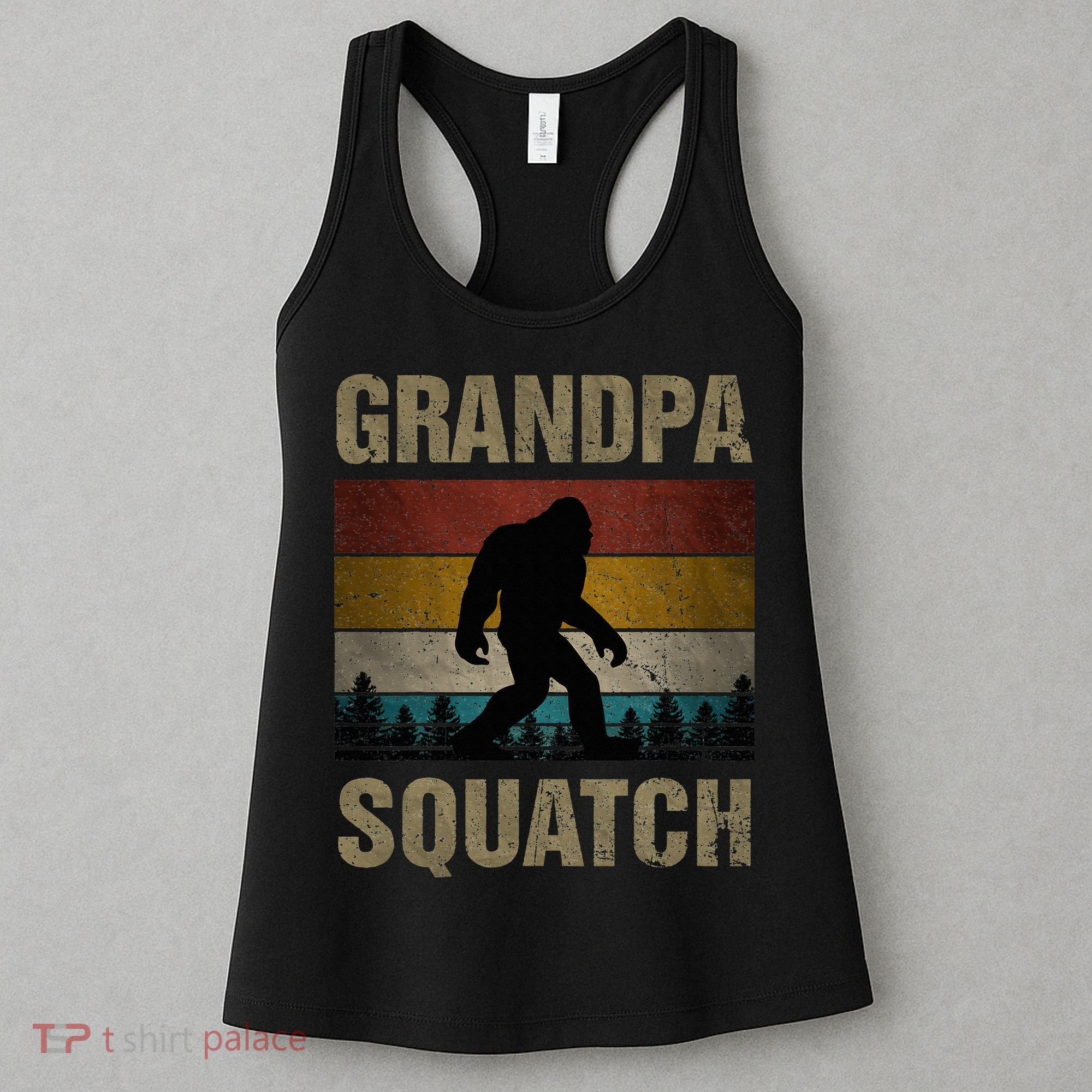 Grandpa Squatch Bigfoot Grandpa Sasquatch Yeti Family Women's Tank Top