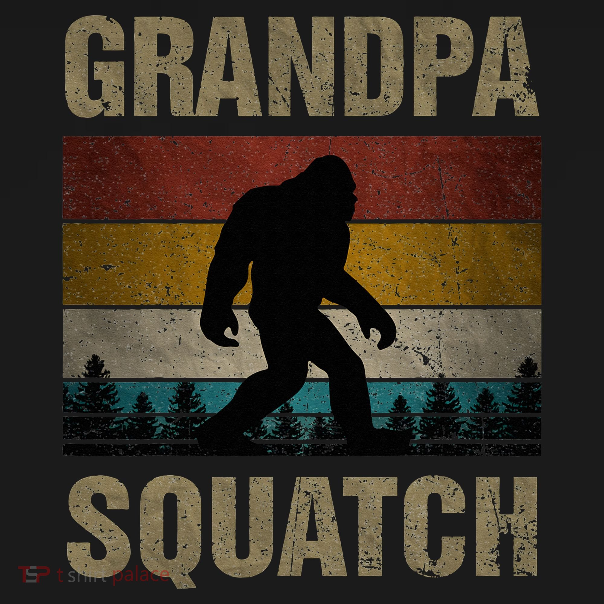 Grandpa Squatch Bigfoot Grandpa Sasquatch Yeti Family Toddler T-Shirt