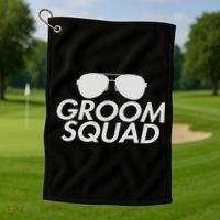 Groom Squad Bachelor Party Drinking Team Wedding Groomsman Golf Towel thumb 1