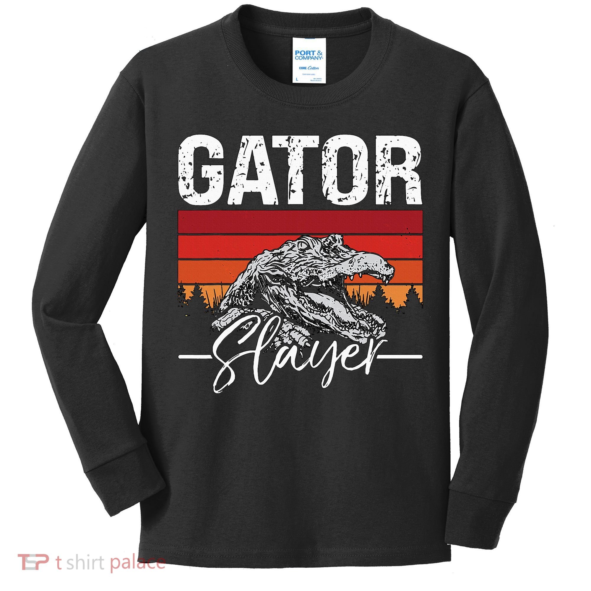 Gator S.L.A.Y.E.R Crocodiles Gator Hunting Alligator Hunting Kids Long Sleeve Shirt
