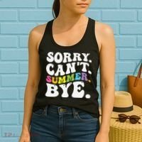 Groovy Sorry Cant Summer Bye Teacher Last Day Of School Women's Tank Top thumb 2