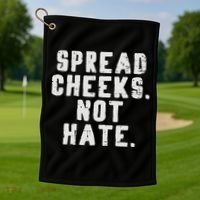 Gym Spread Cheeks Not Hate Funny Workout Fitness Women Golf Towel thumb 1