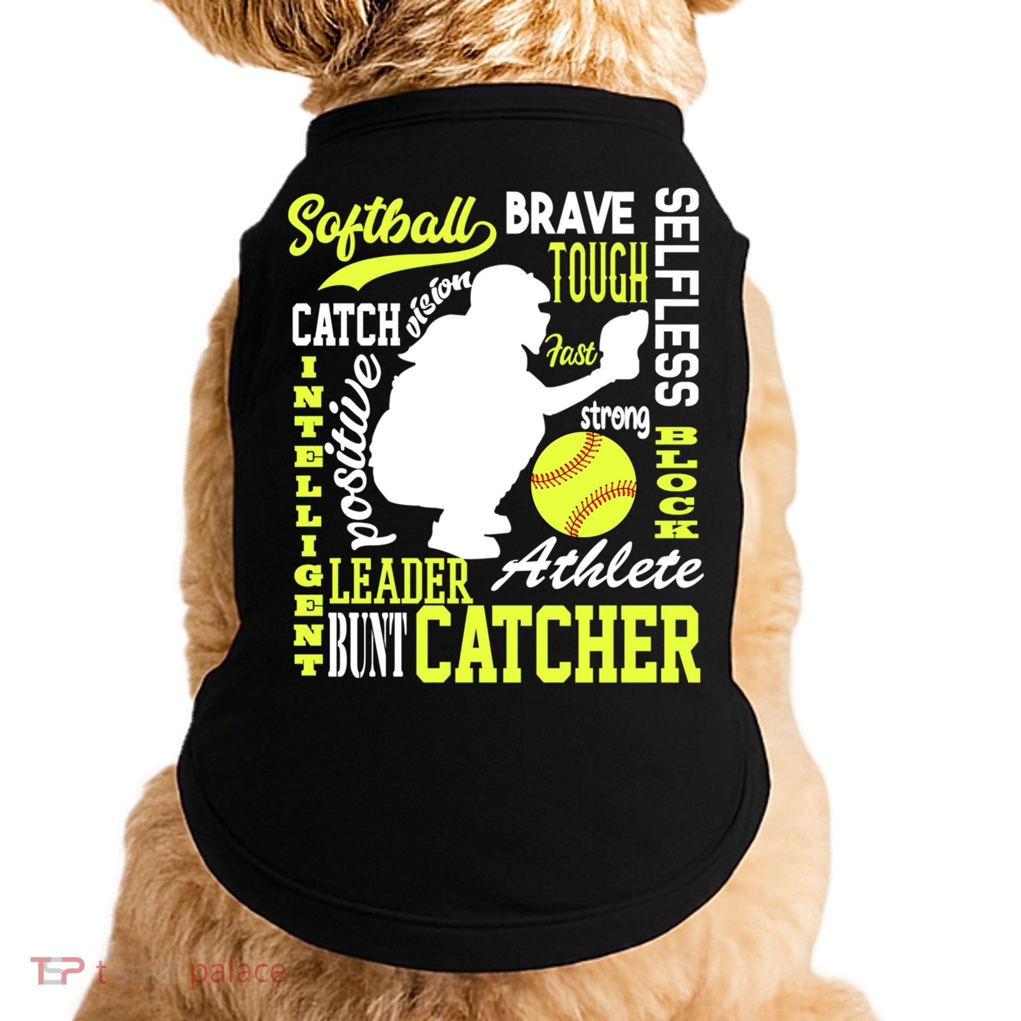 Girls Softball Catcher Great Traits Of A Catcher Funny Gift Doggie Tank