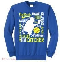 Girls Softball Catcher Great Traits Of A Catcher Funny Gift Sweatshirt thumb 0