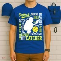 Girls Softball Catcher Great Traits Of A Catcher Funny Gift T-Shirt thumb 6