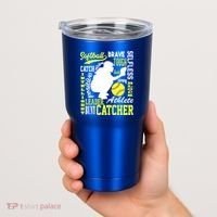 Girls Softball Catcher Great Traits Of A Catcher Funny Gift Tumbler thumb 2