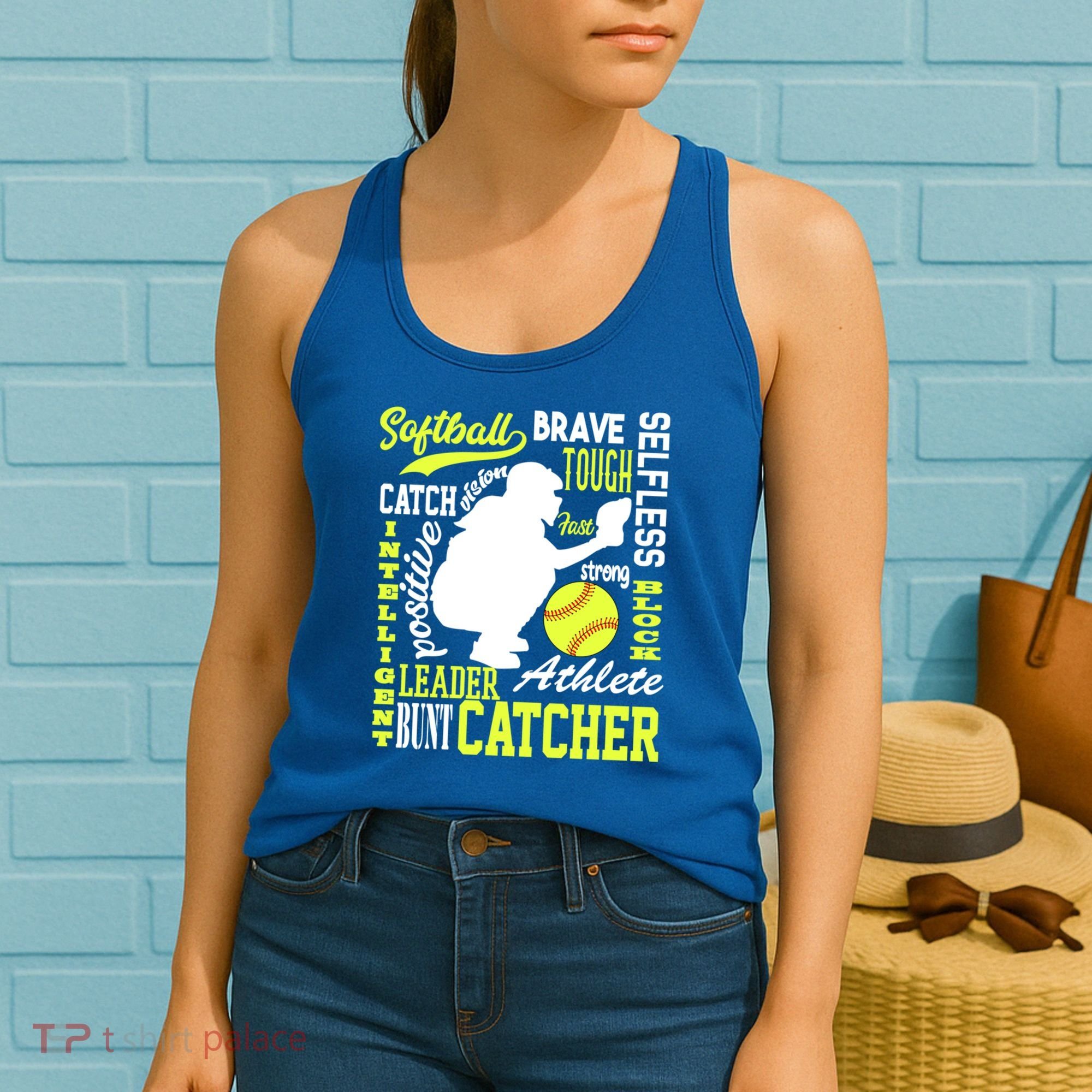 Girls Softball Catcher Great Traits Of A Catcher Funny Gift Women's Tank Top